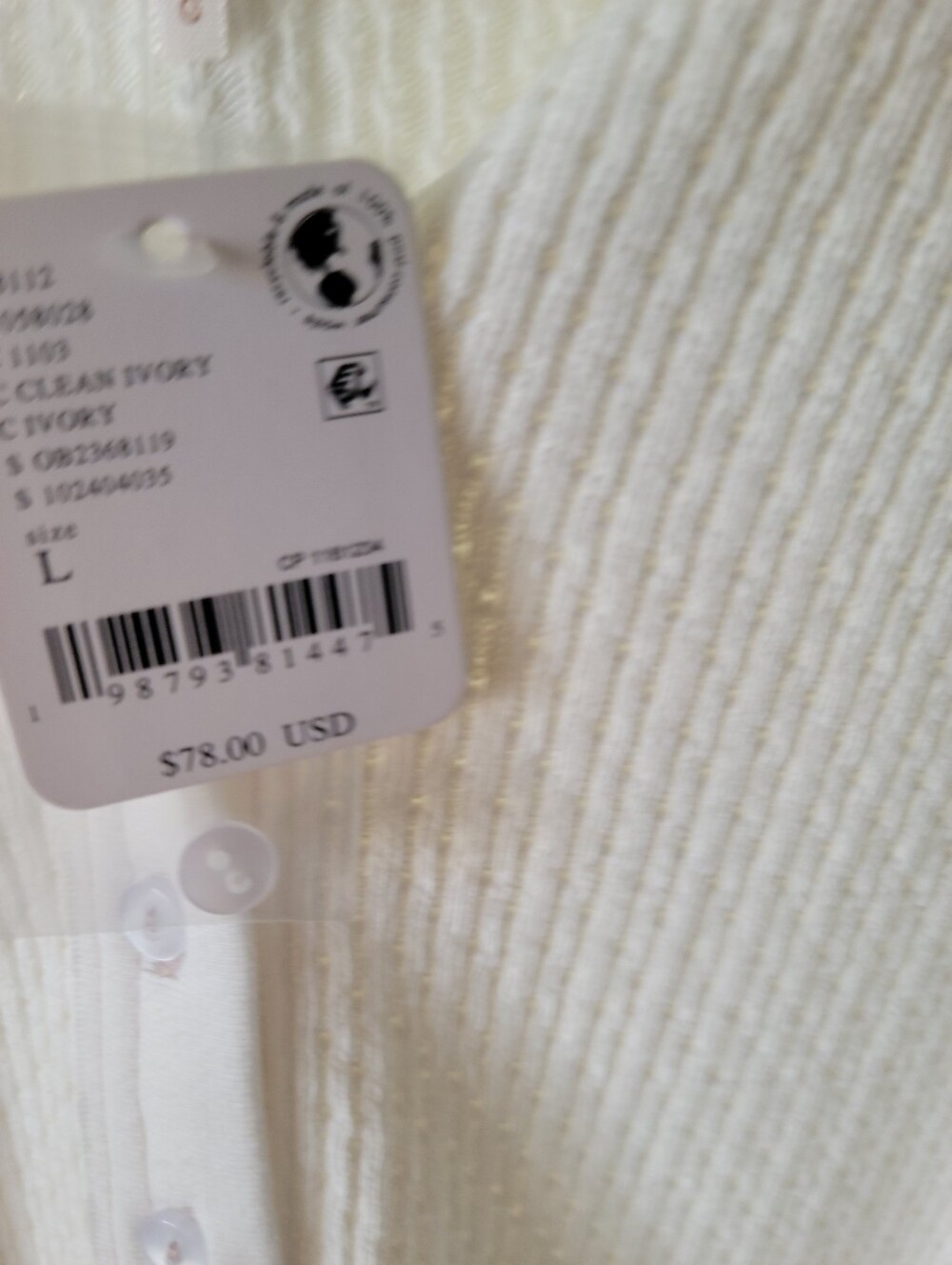 Free People Cream Waffle-Knit Henley Long-Sleeve Top - Picture 7 of 11